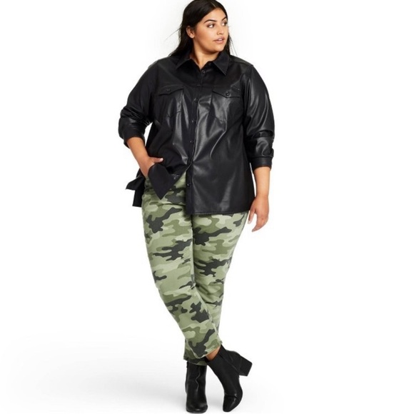 Nili Lotan x Target Avant Garde Faux Leather Button-Down Shirt Jacket Women’s 4X - Picture 3 of 10